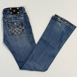 Miss Me Bootcut Jeans Size 29 with Embroidered Pockets